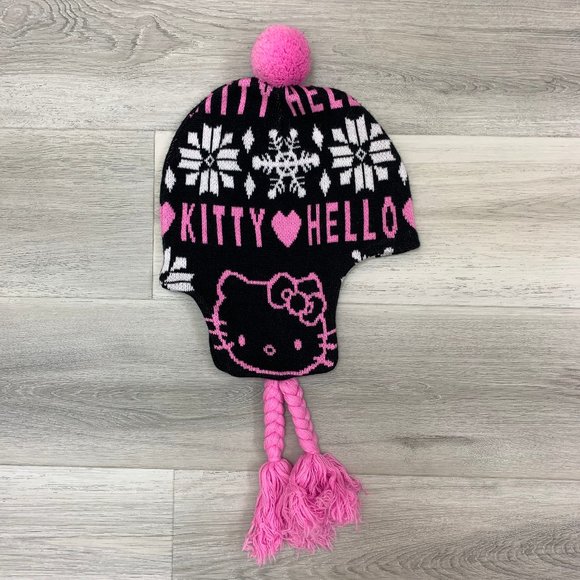 Sanrio Accessories - Hello Kitty Sanrio Knit Trapper/Aviator Winter Hat